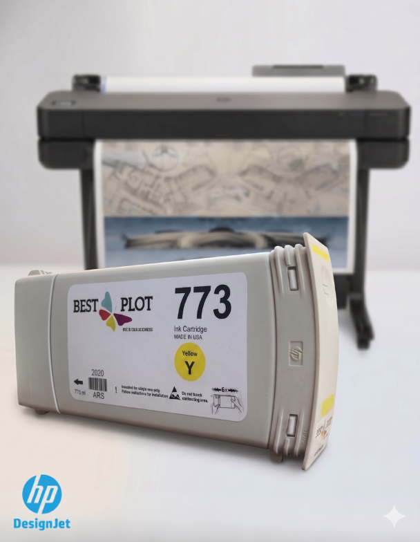 Best Plot HP DesignJet Z6800-Z6600-Z6200 Plotter Uyumlu Muadil Mürekkep 775ml Sarı Y